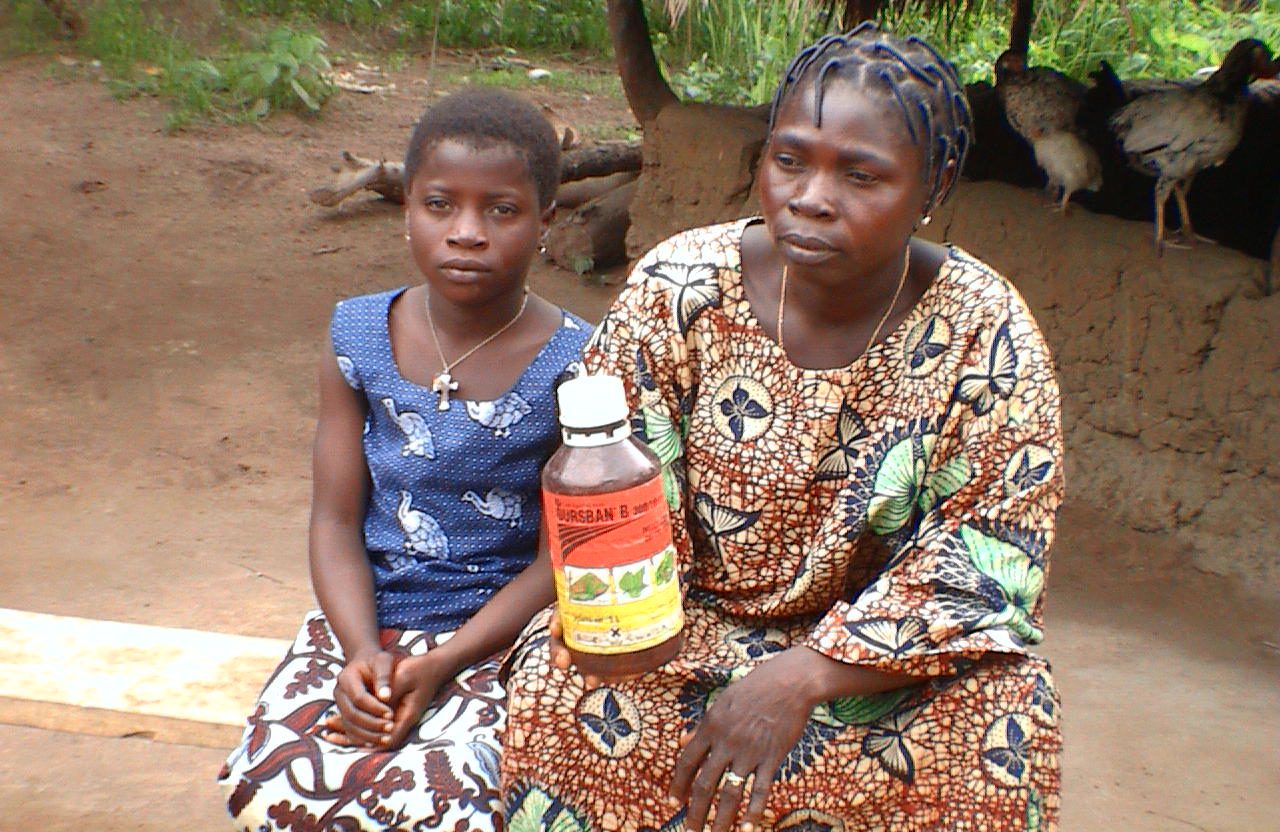 Photo: Fleurianne, pictured aged 9, lost four years of schooling after she was poisoned by pesticides in Benin. Credit PAN UK/Obepab