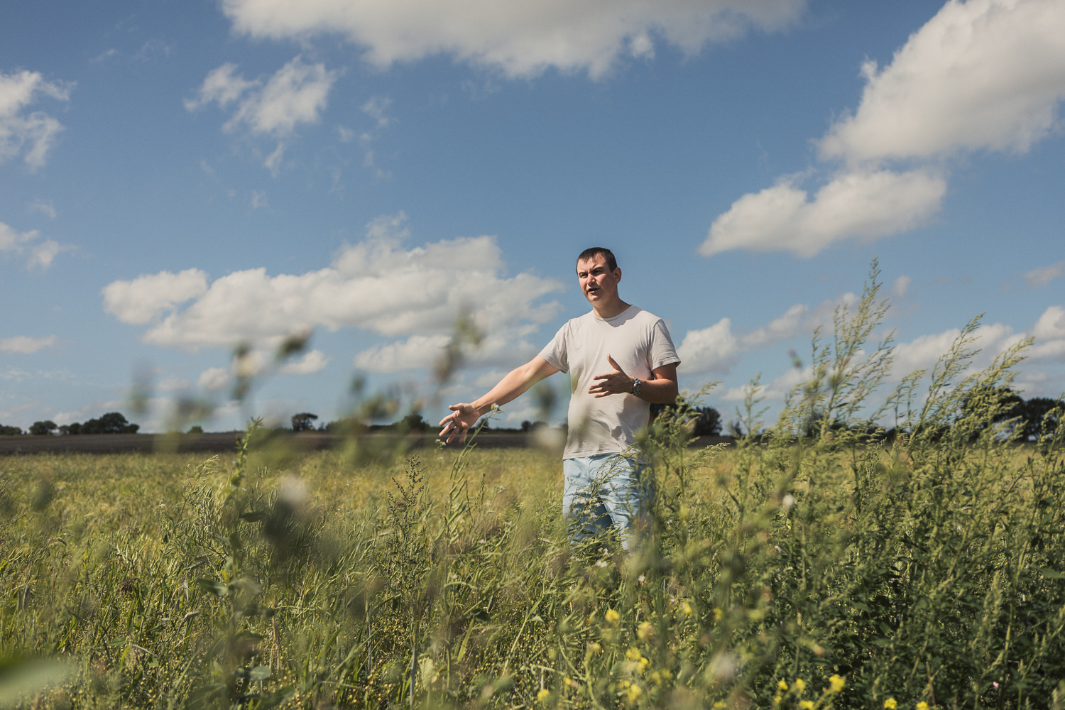 George discussing his plans to convert to agroecological organic farming methods