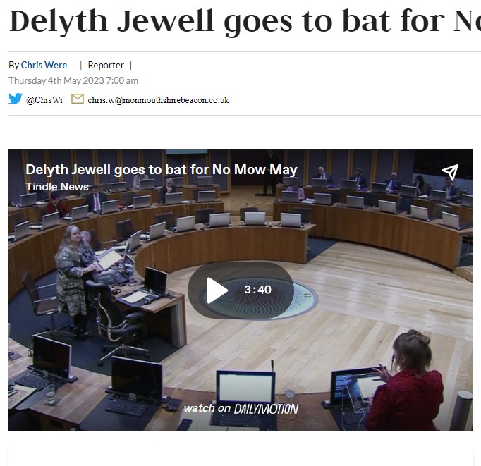 Abergavenny Chronicle: Delyth Jewell goes to bat for No Mow May