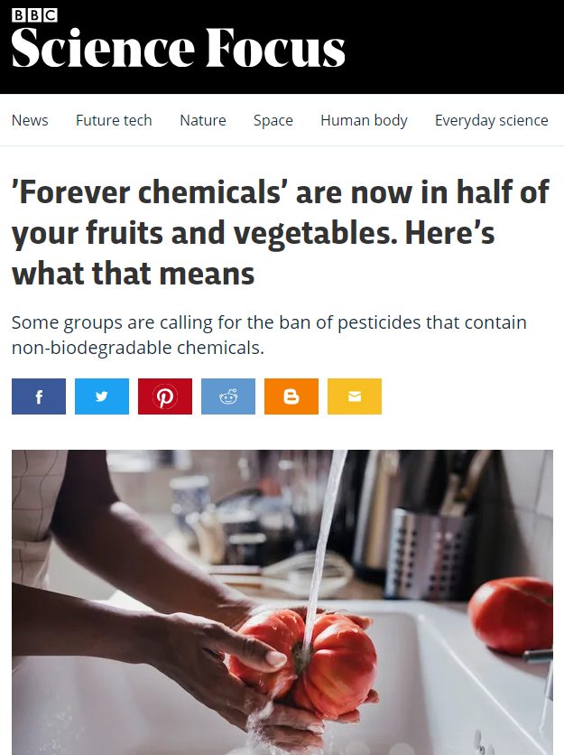 BBC Science Focus: 'Forever chemicals’ are now in half of your fruits and vegetables