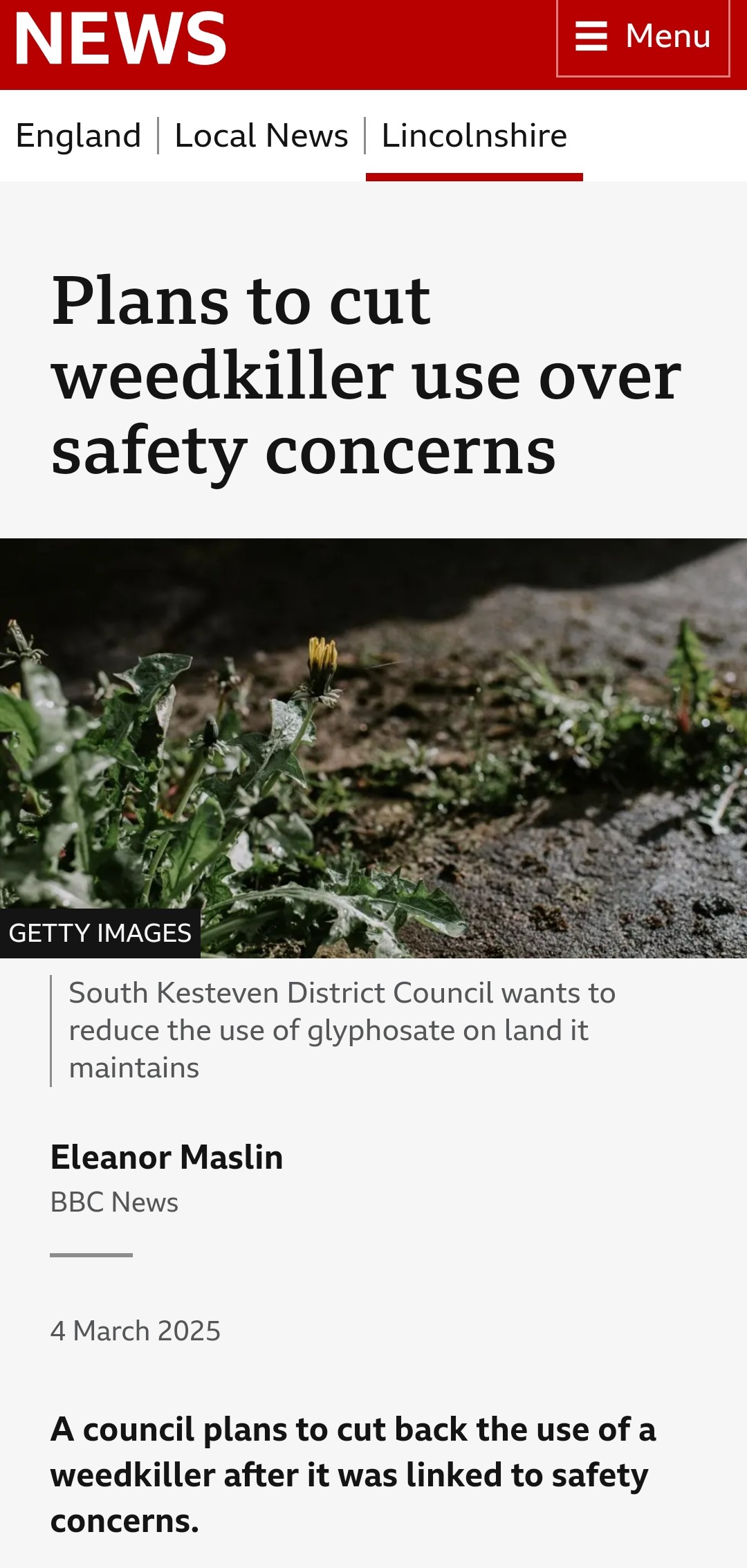 Plans to cut weedkiller use over safety concerns