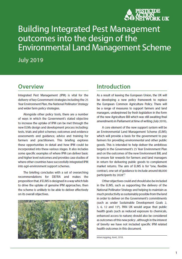 Building IPM outcomes into the Environmental Land Management Scheme