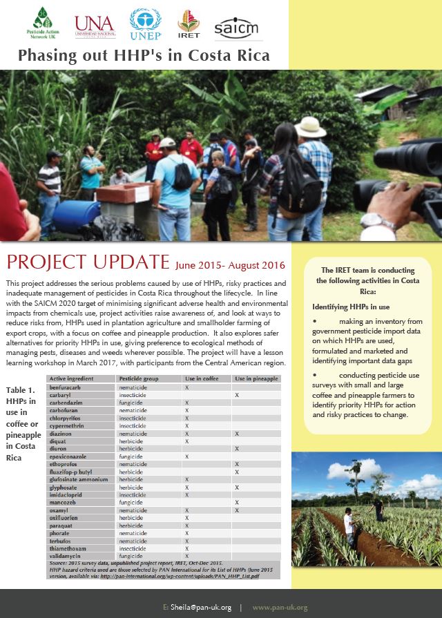 Phasing out HHPs in Costa Rica - Project Update September 2016