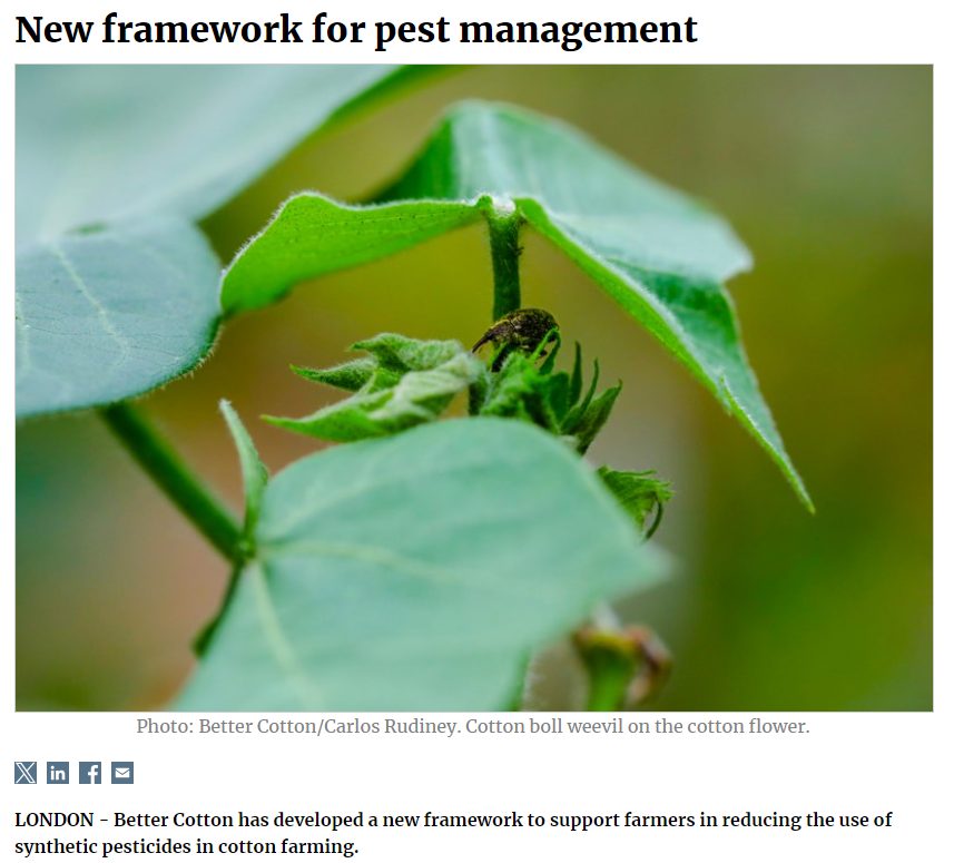 EcoTextile News: New framework for pest management