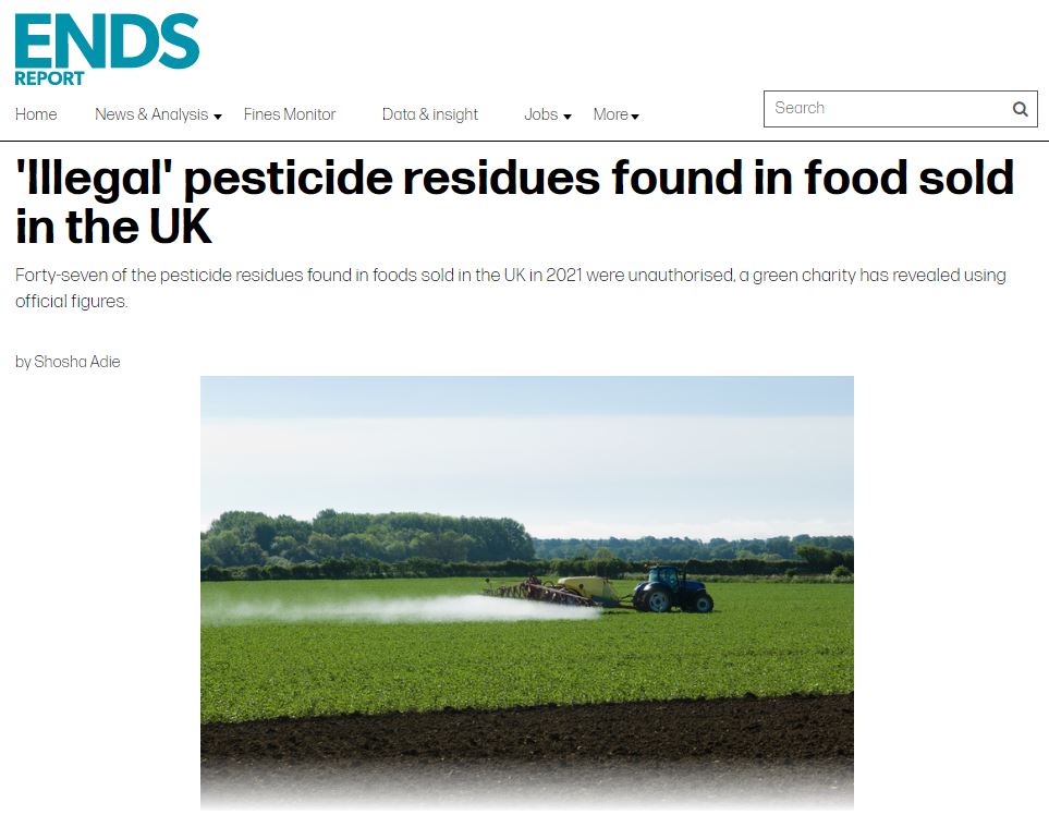 Ends Report: 'Illegal' pesticide residues found in food sold in the UK