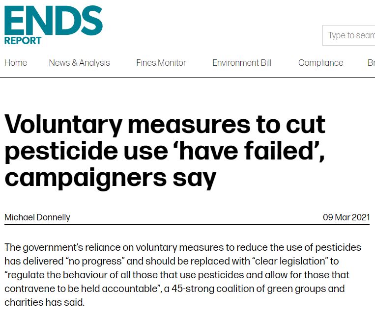 The Ends Report: Voluntary measures to cut pesticide use ‘have failed’, campaigners say