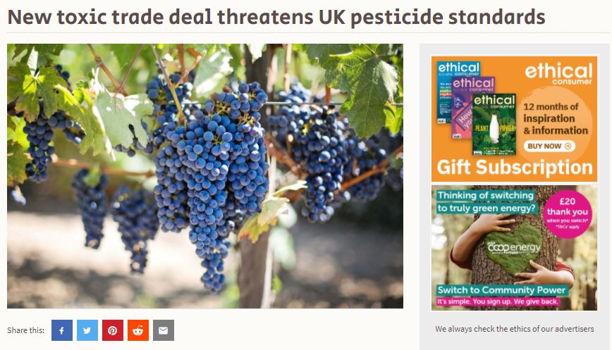 Ethical Consumer - New toxic trade deal threatens UK pesticide standards