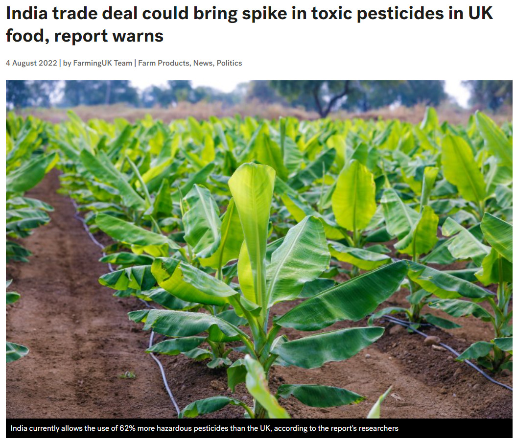 Farming UK: India trade deal could bring spike in toxic pesticides in UK food