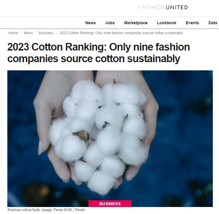 Fashion United: Only nine fashion companies source cotton sustainably
