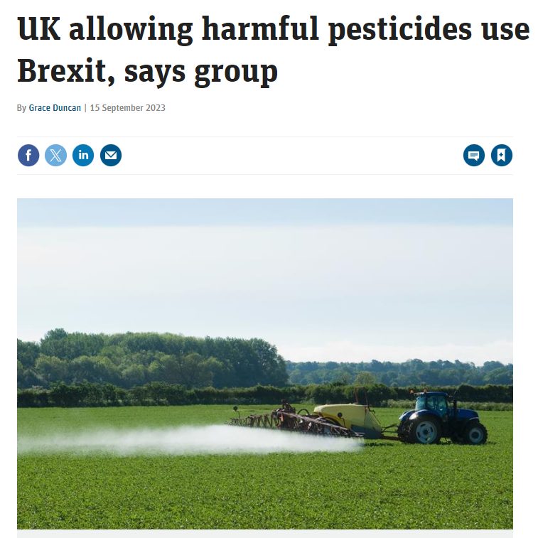 The Grocer: UK allowing harmful pesticides use since Brexit