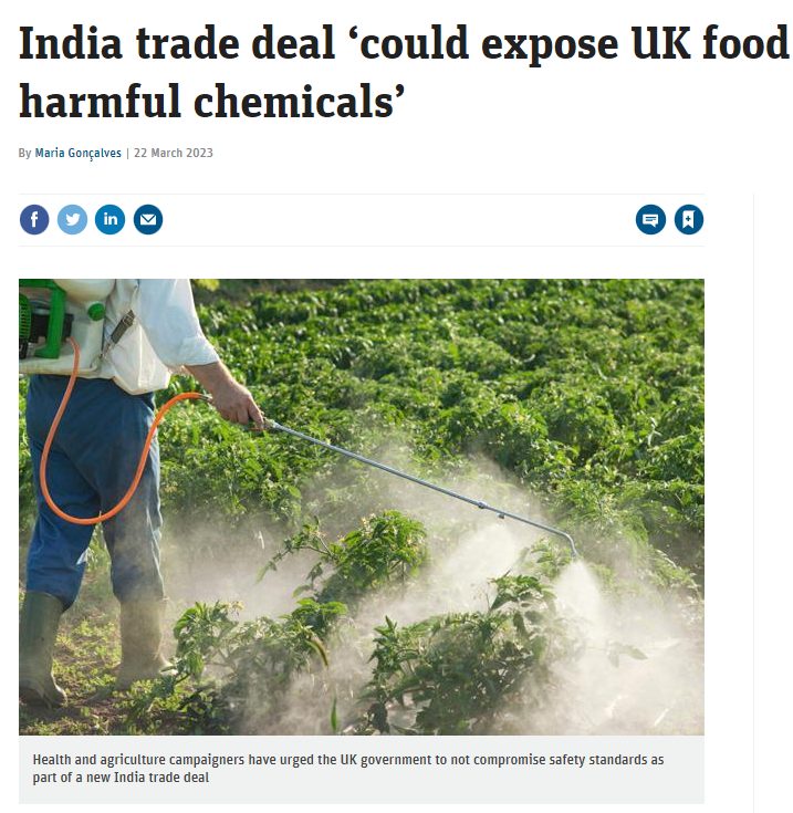 The Grocer: India trade deal ‘could expose UK food to harmful chemicals’