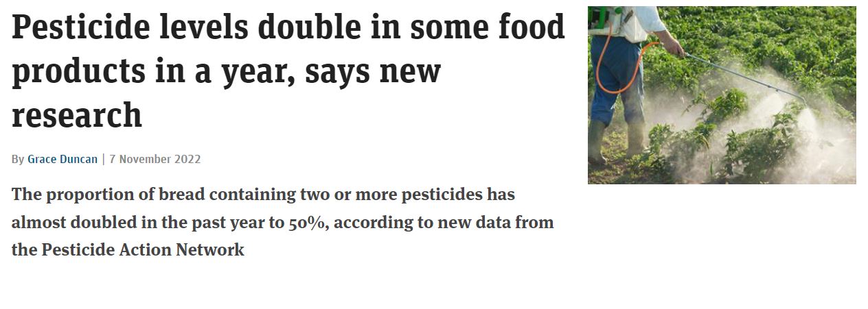 The Grocer: Pesticide levels double in some food products in a year