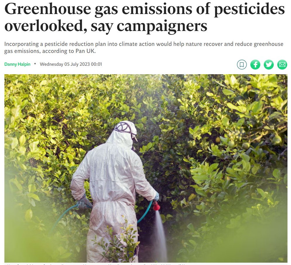 Independent: Greenhouse gas emissions of pesticides overlooked, say campaigners