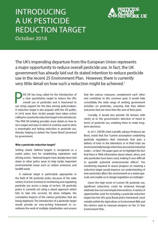 Introducing a UK pesticide reduction target