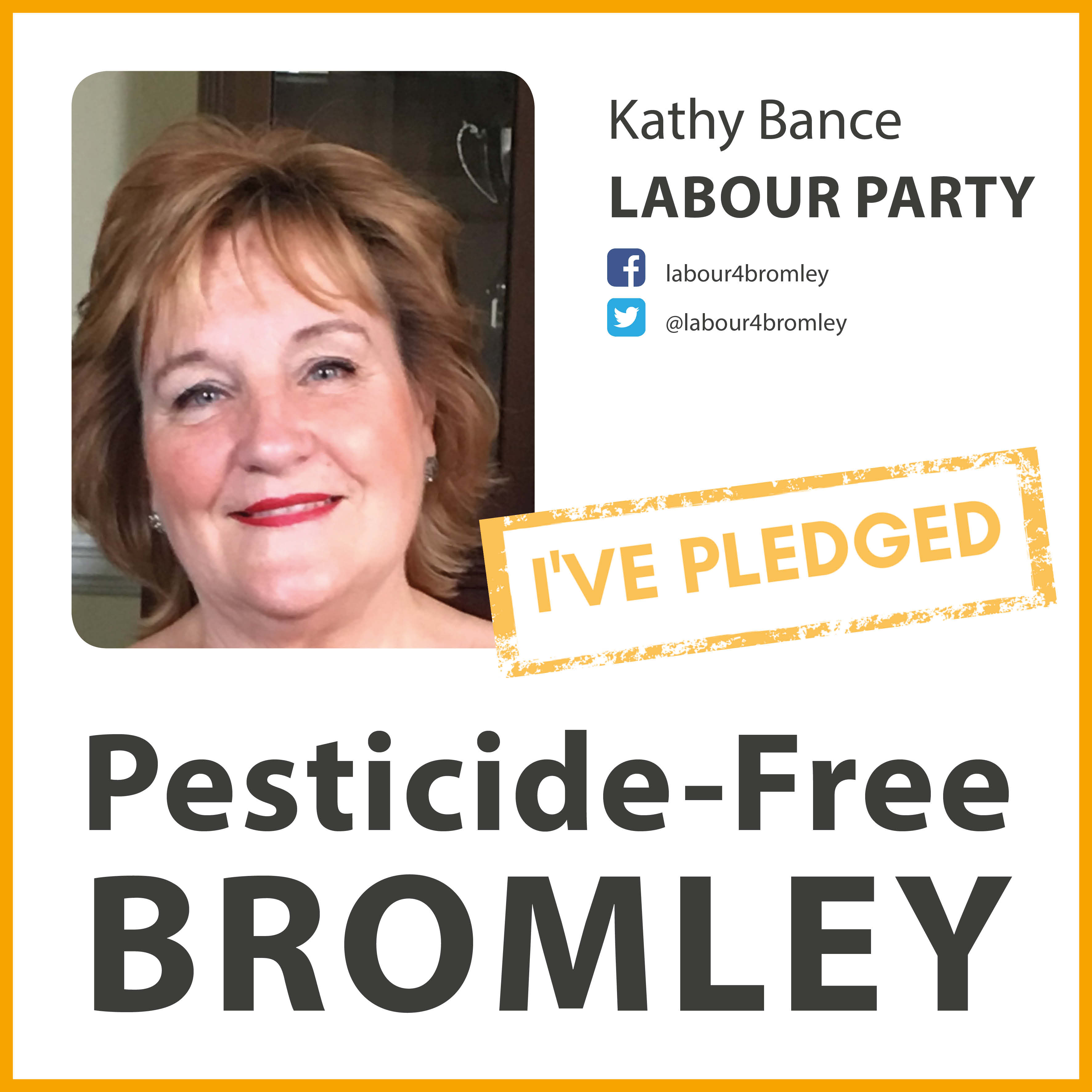 Kathy Bance has taken the pesticide-free pledge in Bromley