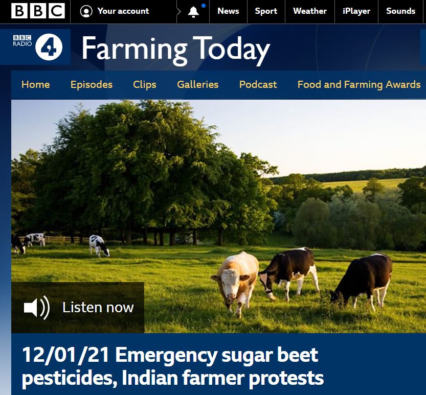 BBC Farming Today - Emergency sugar beet pesticides 