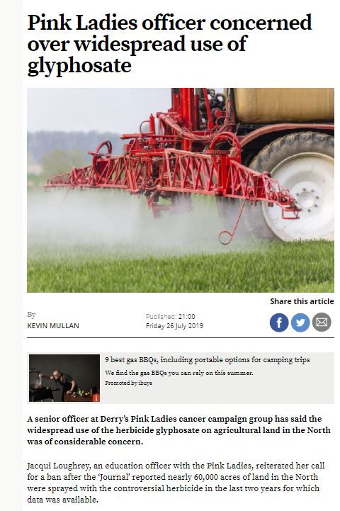 Derry Journal - Pink Ladies officer concerned over widespread use of glyphosate