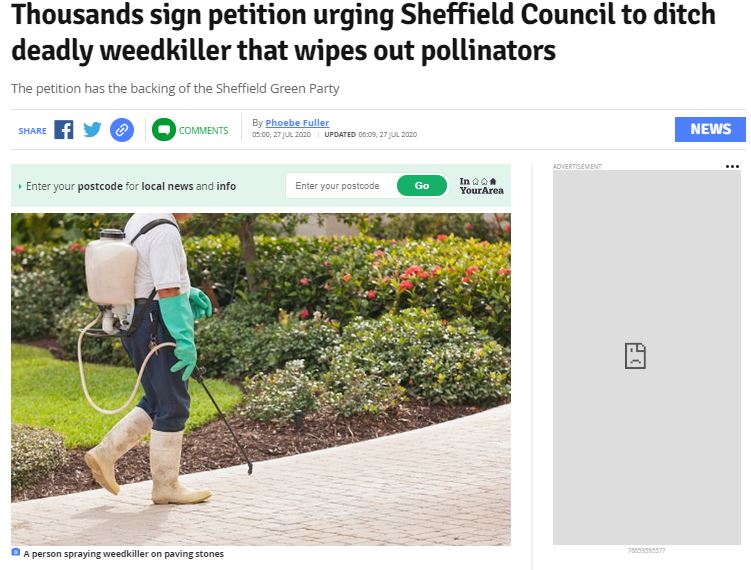 Examiner Live: Thousands sign petition urging Sheffield Council to ditch deadly weedkiller 