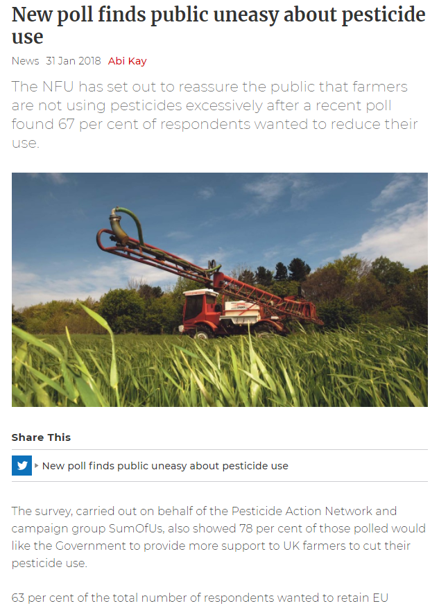 Farmers Guardian - New poll finds public uneasy about pesticide use