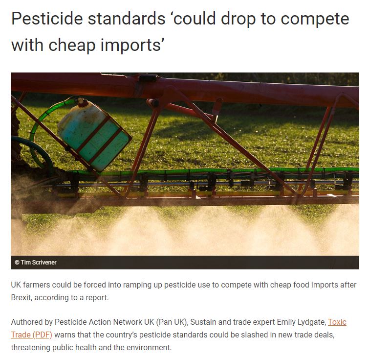 Farmers Weekly: Pesticide standards could drop to compete with cheap imports