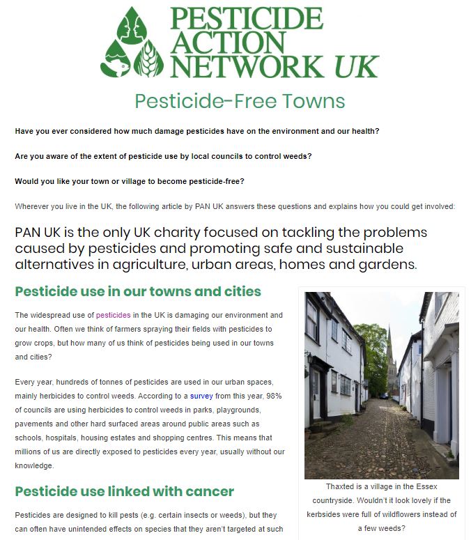 Healthy Life Essex - Pesticide-Free Towns