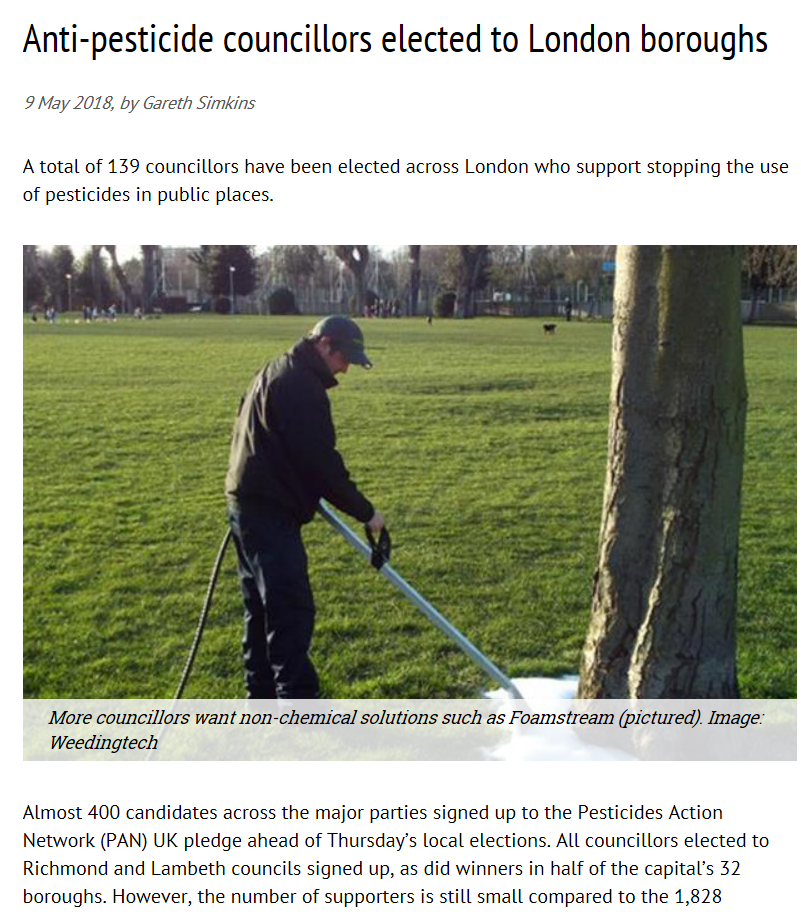 Horticulture Week - Anti-pesticide councillors elected to London boroughs