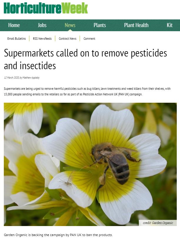 Horticulture Week - Supermarkets called on to remove pesticides