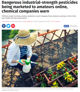 Independent - Dangerous industrial-strength pesticides being marketed to amateurs online