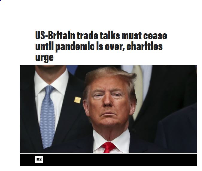 Morning Star - 26th March 2020 - US-Britain trade talks must ceased until pandemic is over