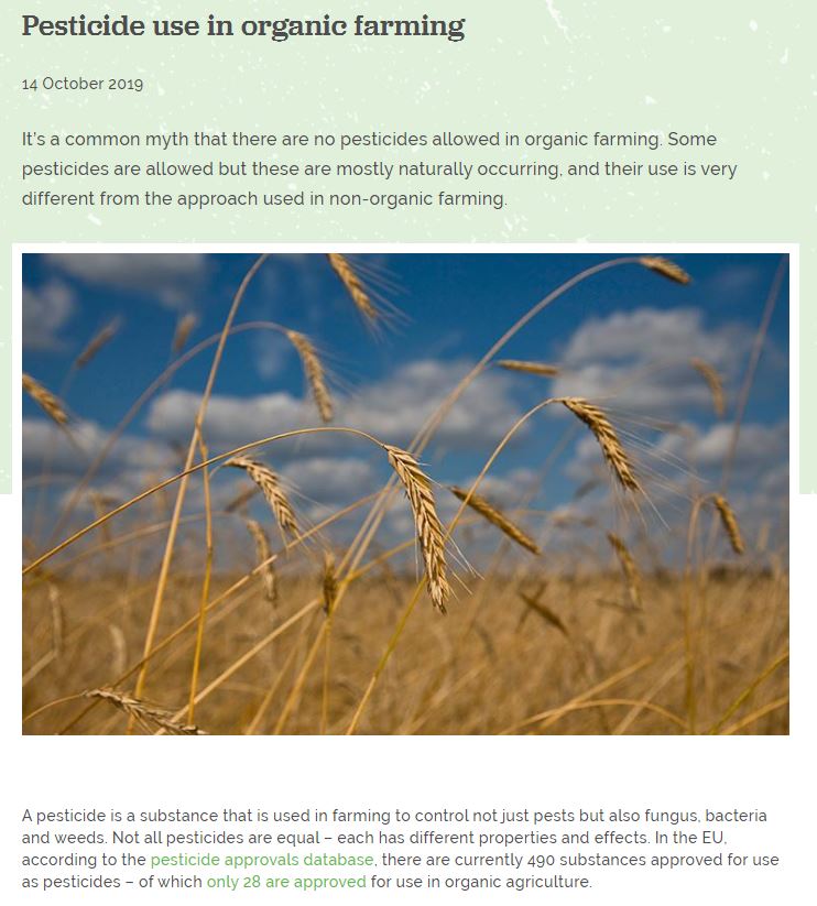 Organic UK - Pesticide use in organic farming