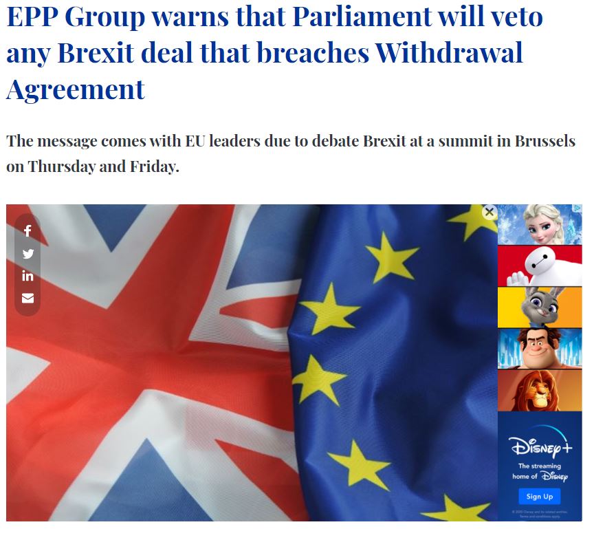 Parliament Magazine - Parliament will veto Brexit deal that breaches withdrawal agreement