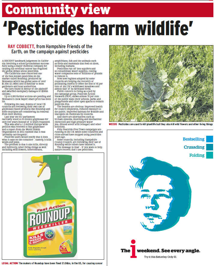 Portsmouth News - Pesticides harm wildlife