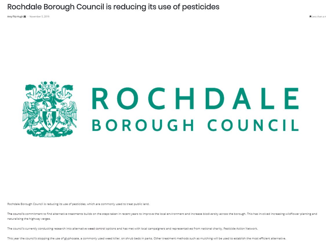 Pro Landscaper - Rochdale Borough Council is reducing its use of pesticides