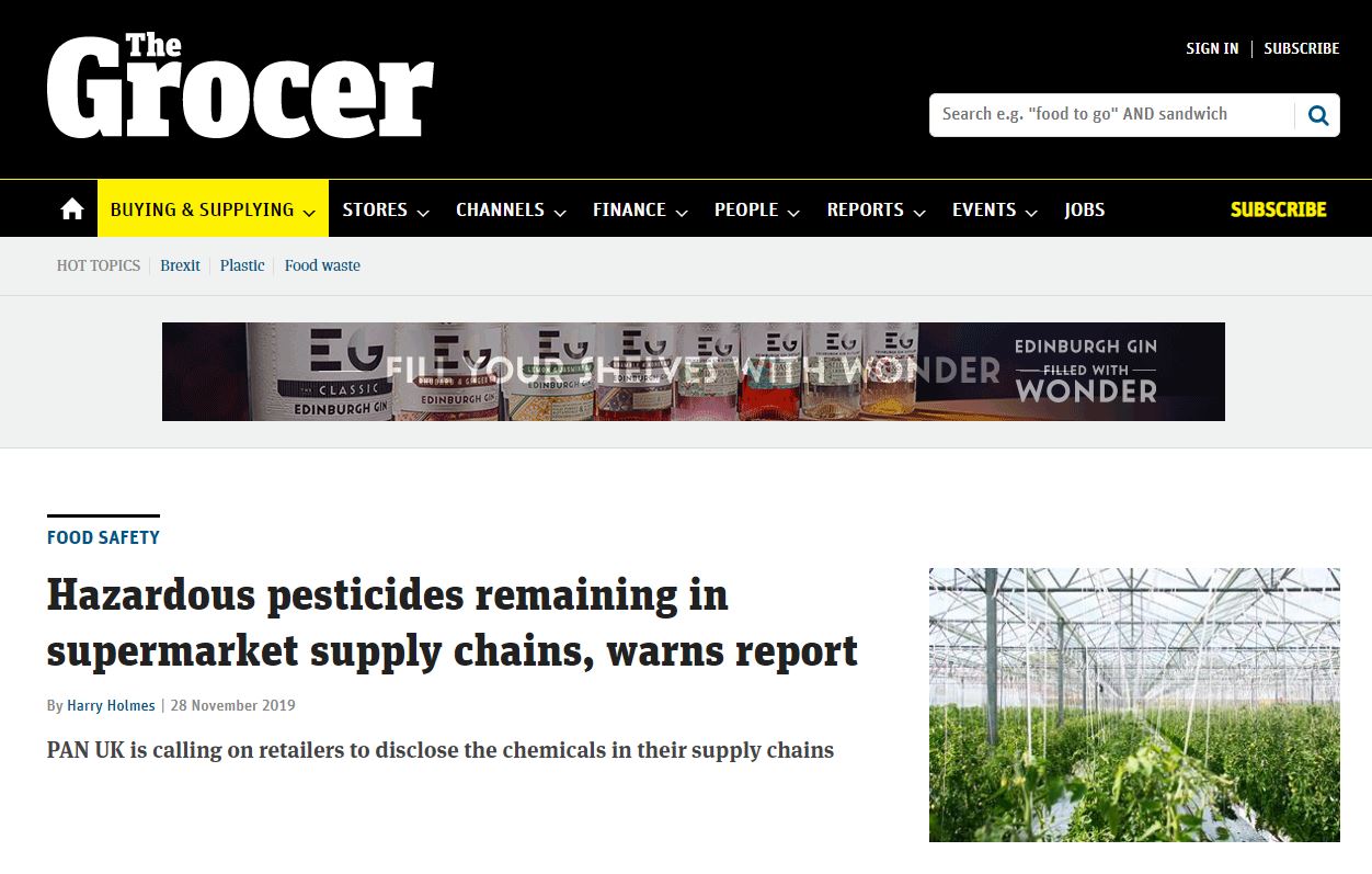 The Grocer - Hazardous pesticides remaining in supermarket supply chains