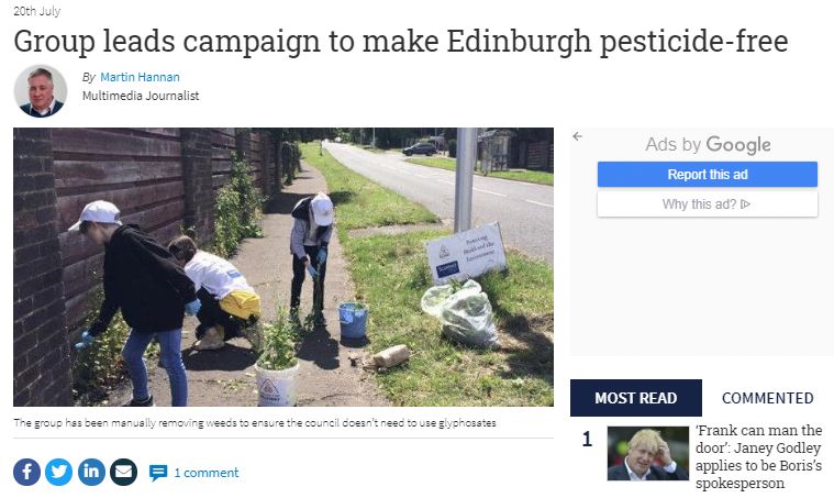 The National: Group leads campaign to make Edinburgh pesticide-free