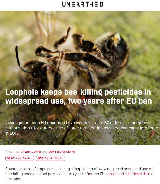 Unearthed: Loophole keeps bee-killing pesticides in widespread use