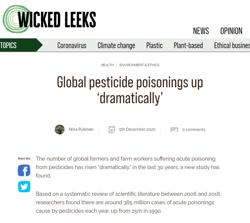 Wicked Leeks - Global pesticide poisonings up dramatically