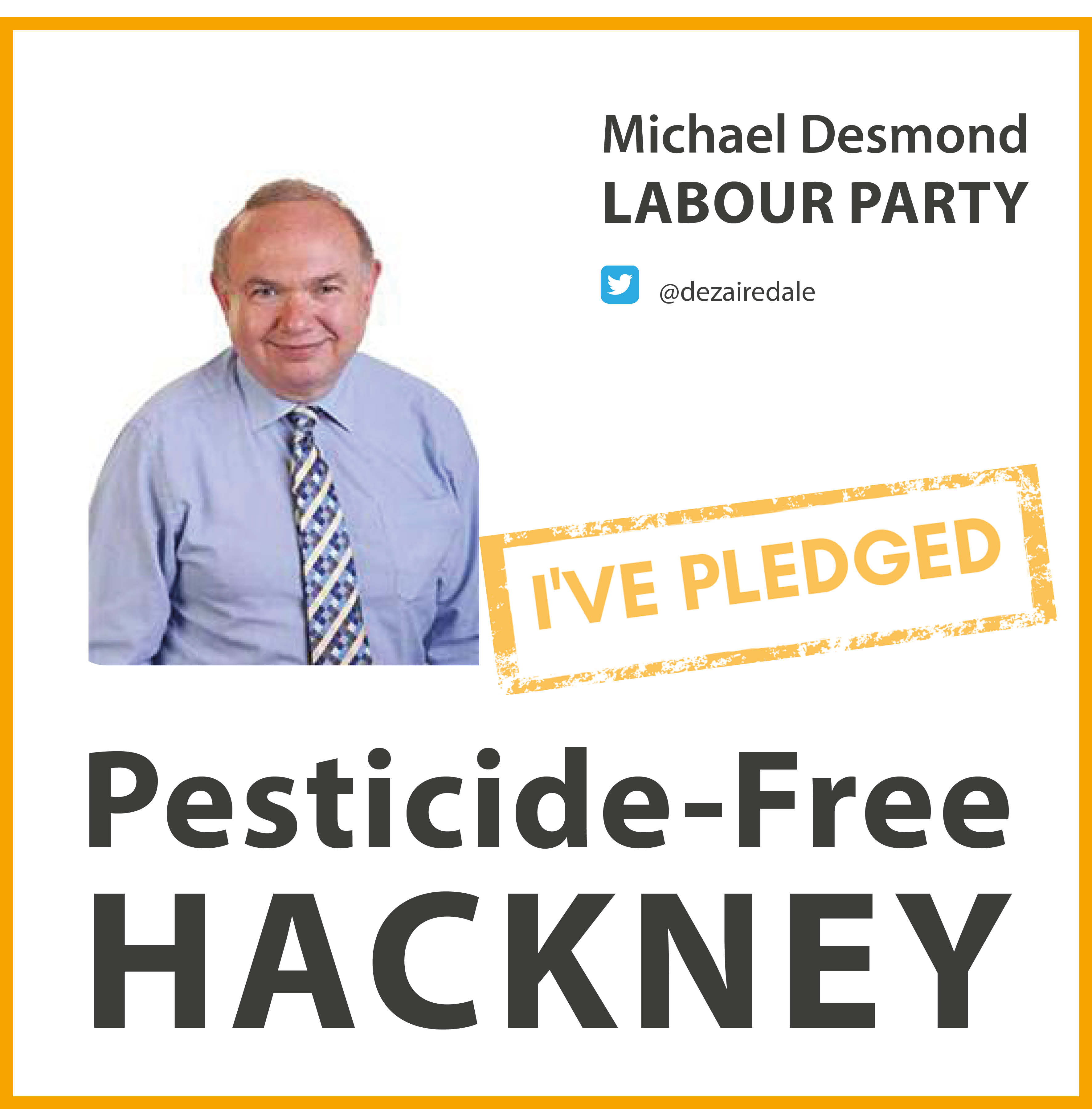Michael Desmond has taken the pesticide-free pledge in Hackney