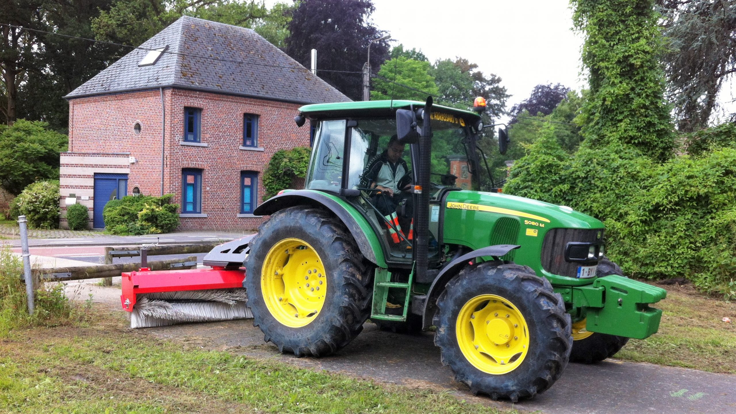 Tractor Mounted Sweeper on John Deere