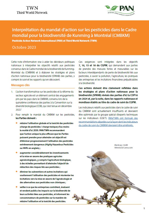 PAN-TWN KMGBF Pesticides Targets Interpretation - French