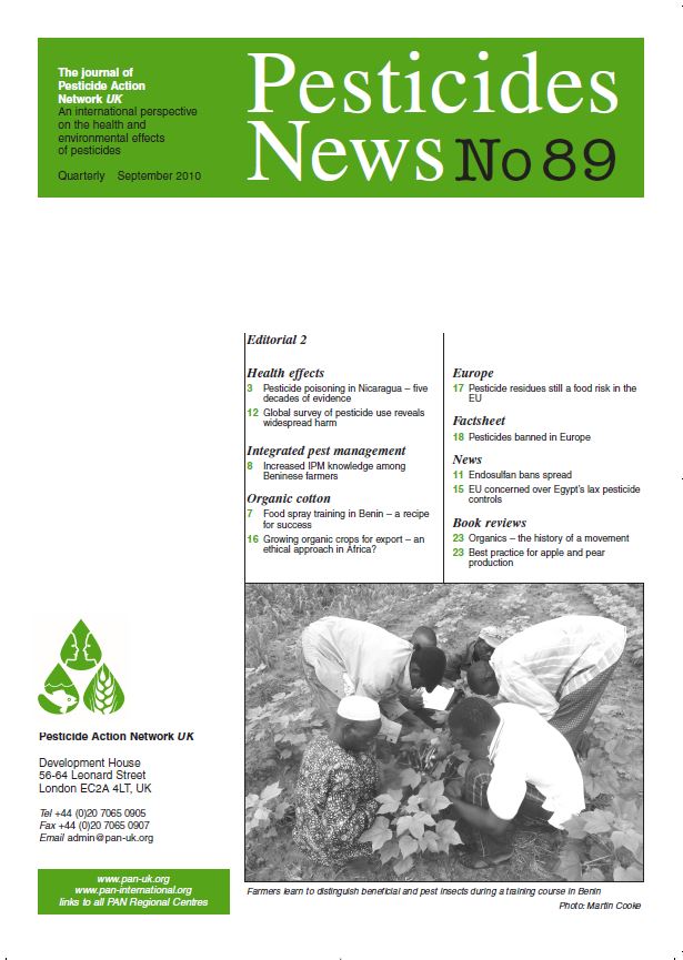 Pesticide News Issue 89, September 2010