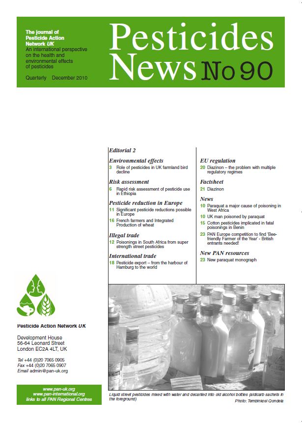 Pesticide News Issue 90, December 2010