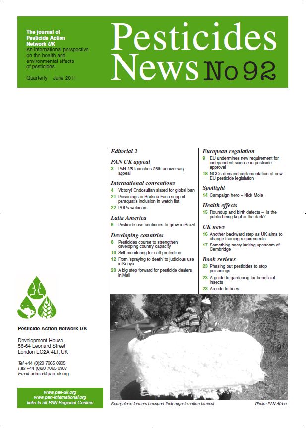 Pesticide News Issue 92, June 2011