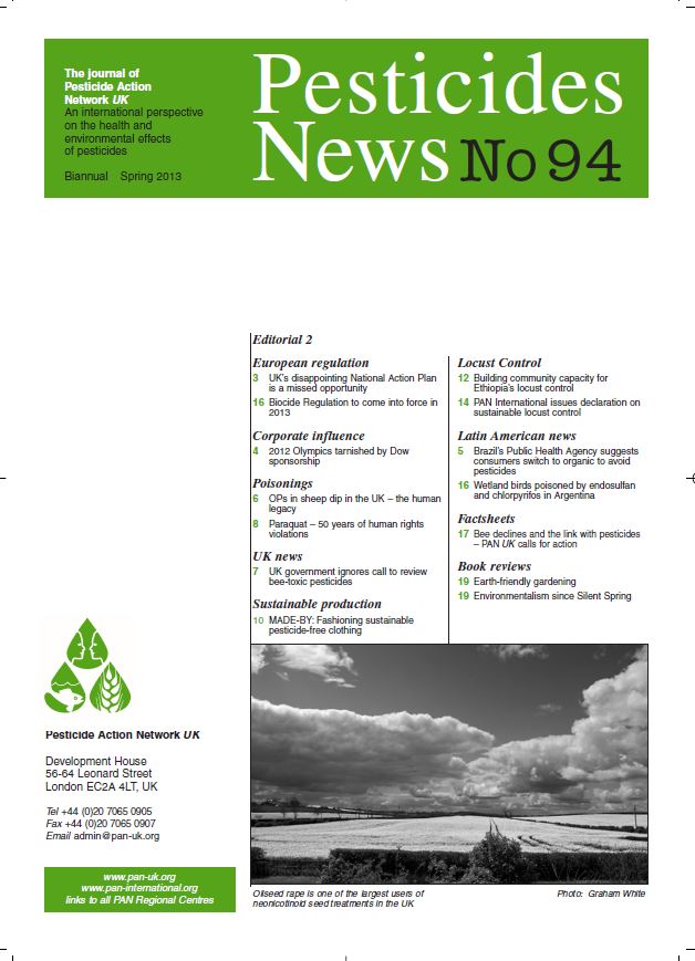 Pesticide News Issue 94 - Spring 2013