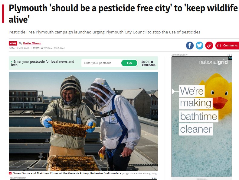 Plymouth Herald: Plymouth 'should be a pesticide-free city' to 'keep wildlife alive' 