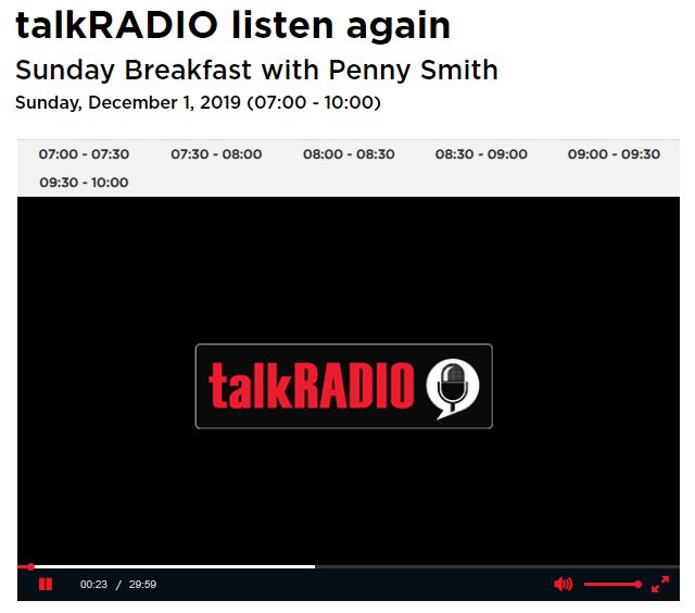 Talk Radio - 1st December 2019 - Supermarket ranking on pesticides