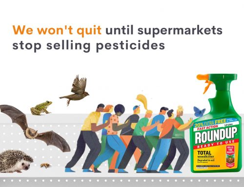 Take pesticide products off supermarket shelves!