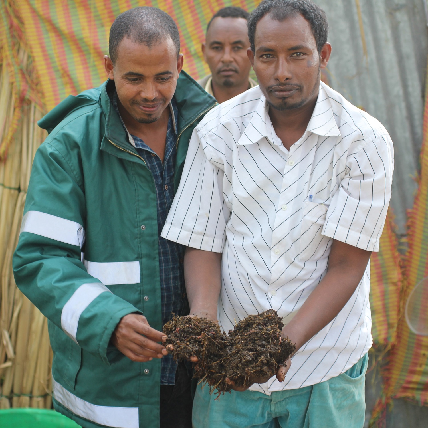 Tadese & Asaminaw making compost
