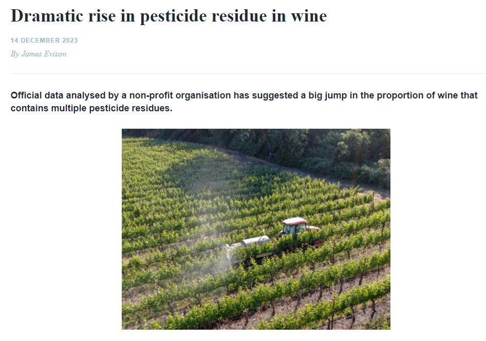 The Drinks Business: Dramatic rise in pesticide residue in wine