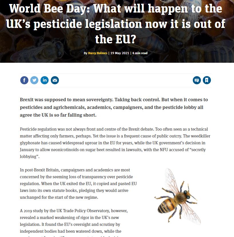 The Grocer - What will happen to the UK’s pesticide legislation now it is out of the EU?